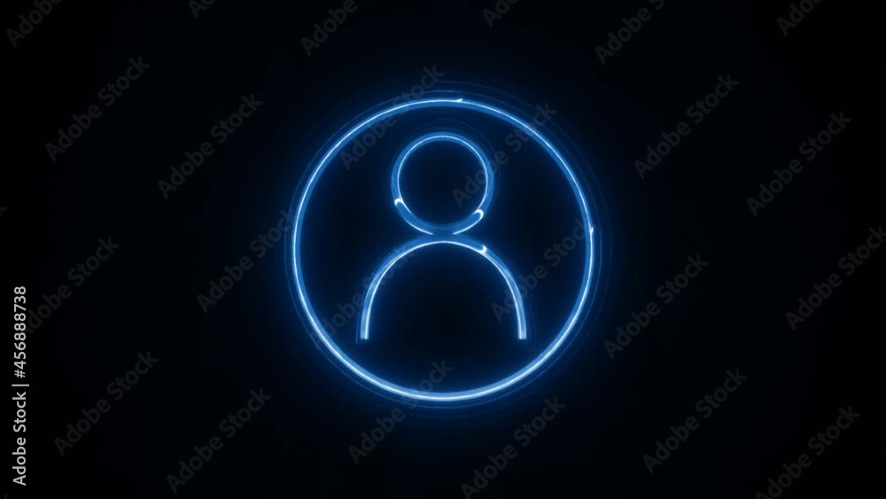Social Network User Id Icon Fx Background/ 4k animation of a cyber internet user icon for social network and id, with effects including twitch, noise, glitch and bad looking effects