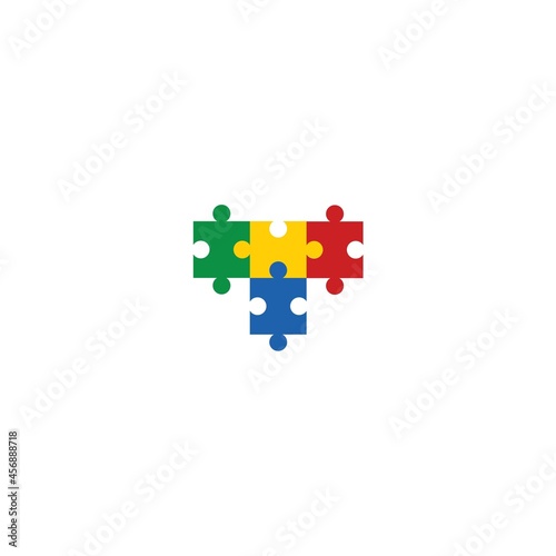 Colour Kids Puzle Symbol Vector