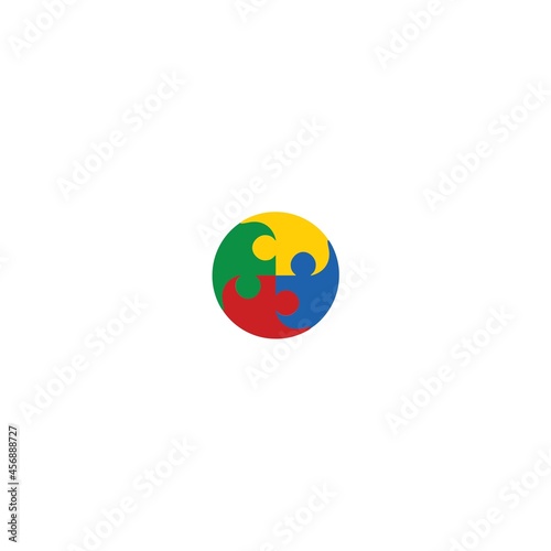 Colour Kids Puzle Symbol Vector