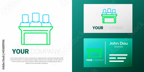Line Jurors icon isolated on white background. Colorful outline concept. Vector