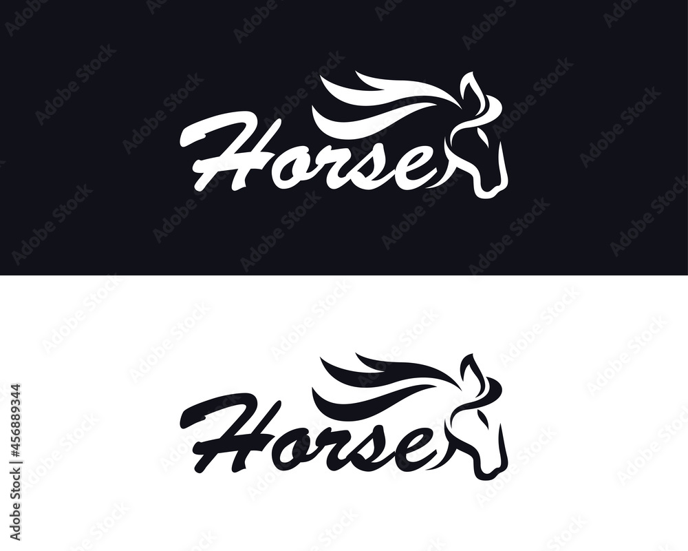 horse logo creative animal head sprint emblem design template