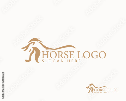 horse logo creative animal head sprint emblem design template