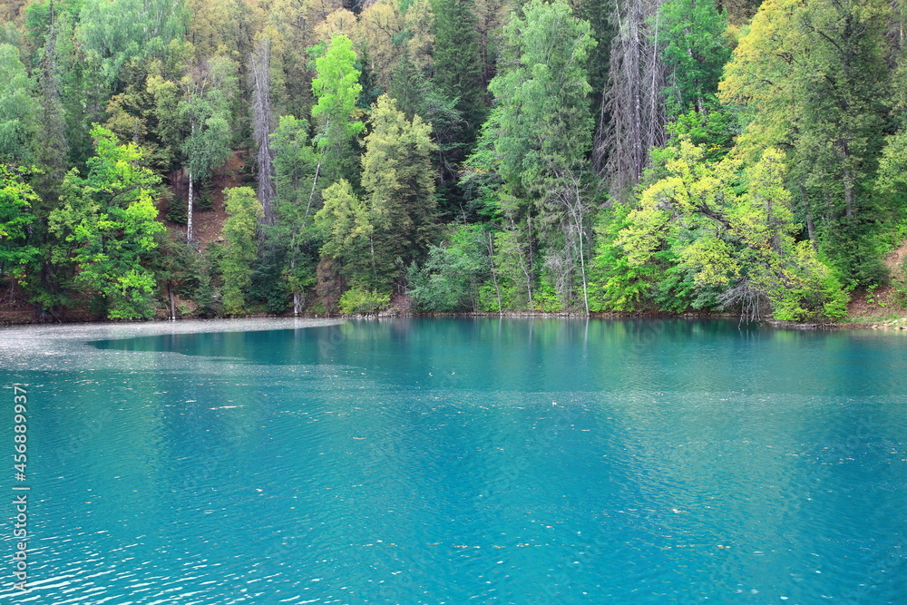 A beautiful blue big lake. Milky-blue water. Blue sky with beautiful clouds. park. a river in the forest. landscape
A beautiful blue big lake. Milky-blue water. Blue sky with beautiful clouds. park. a river in the forest. landscape