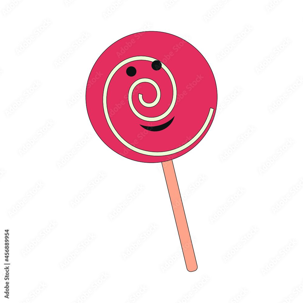 sweet lollipop sketch icon, on white background