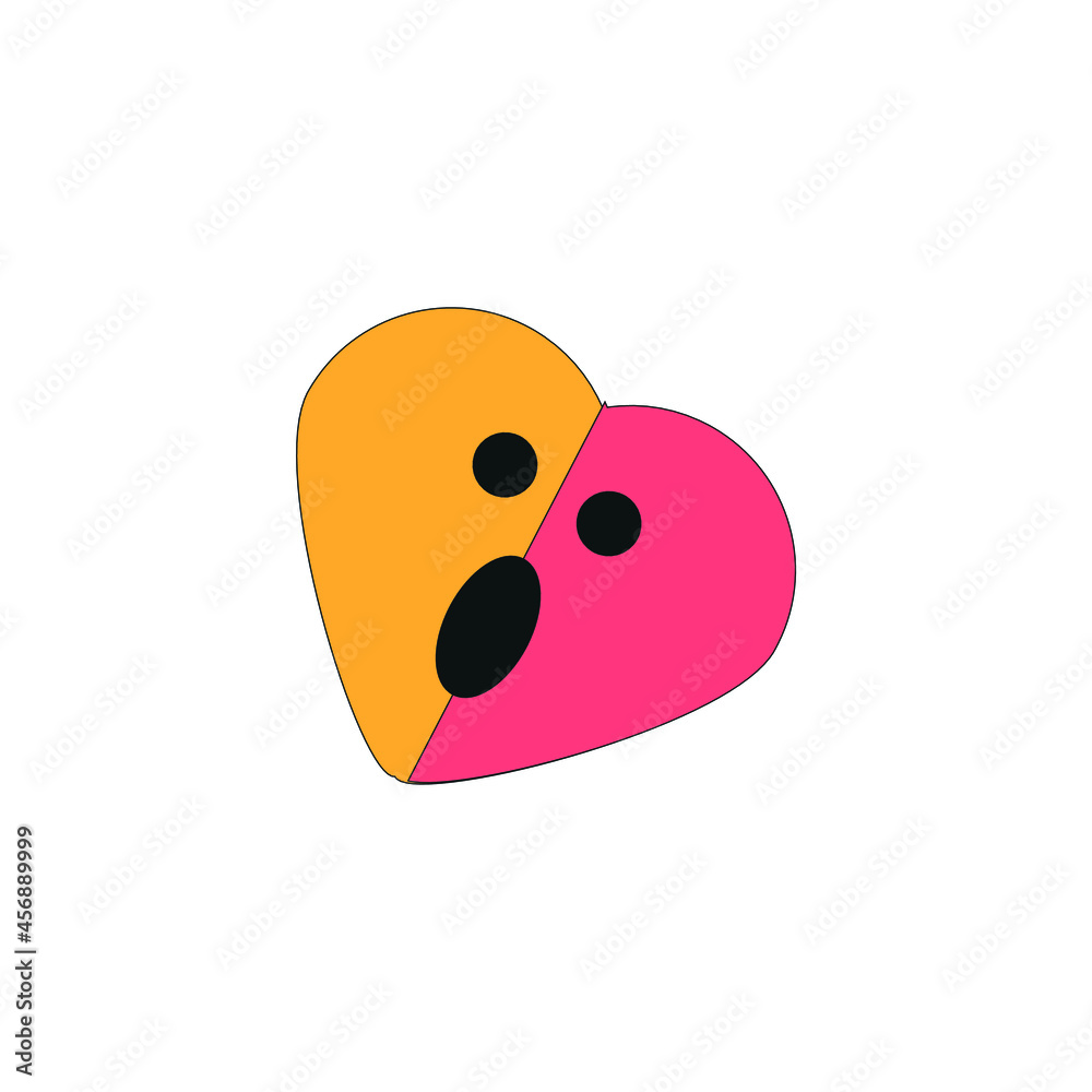 drawing sweet heart icon, on white background
