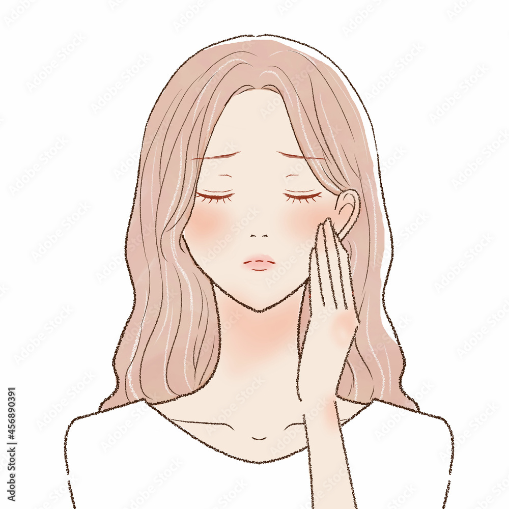 日焼けに悩む女性 日焼けに悩む女性