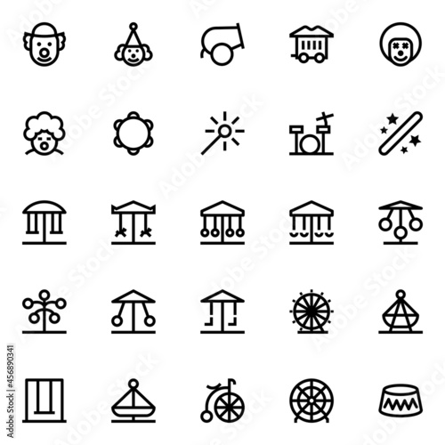 Outline icons for circus.