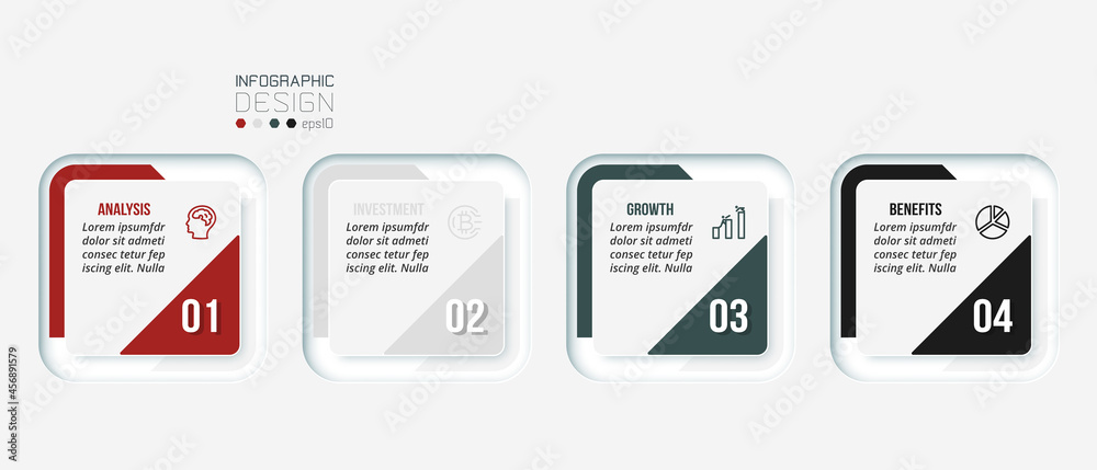 Business infographic template with step or option design. Business infographic template with step or option design.