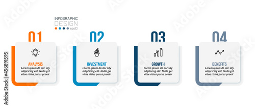 Business infographic  template with step or option design.
