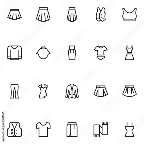 Outline icons for clothes.