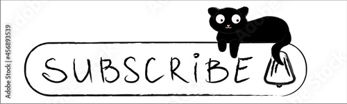 Vector black and white button for subscribtion