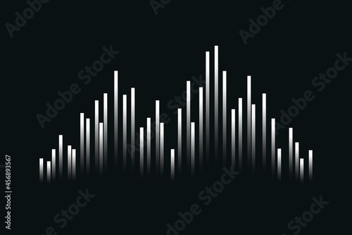 Music equalizer technology black background with white digital sound wave