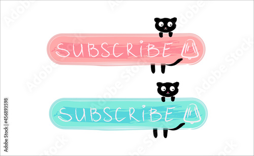 Vector set of blue and pink subscribtion buttons