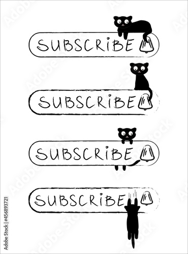 Vector black and white buttons for subscription
