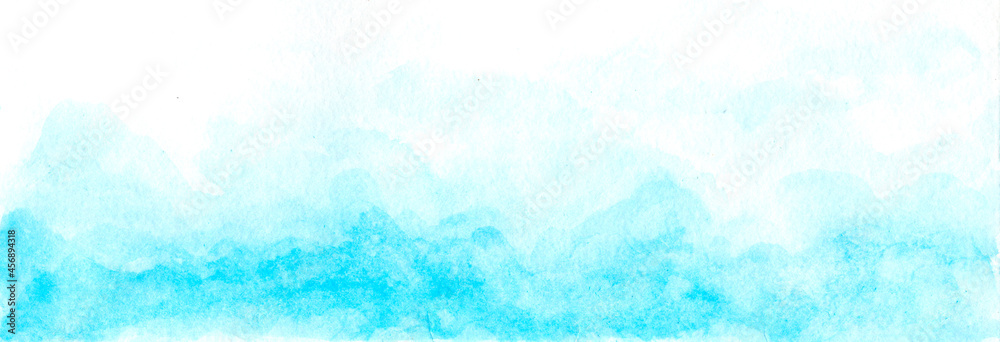 World Oceans Day Abstract watercolor background.Banner sea wave,blue transparent wave teal blue colored background.