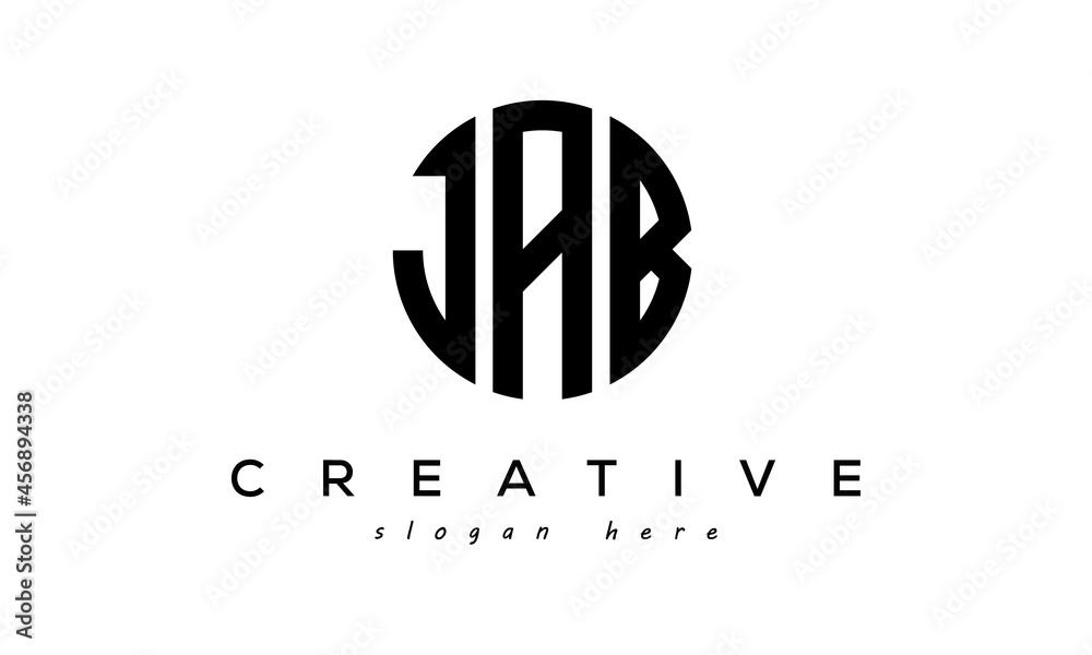 Letter JAB creative circle logo design vector - obrazy, fototapety, plakaty 