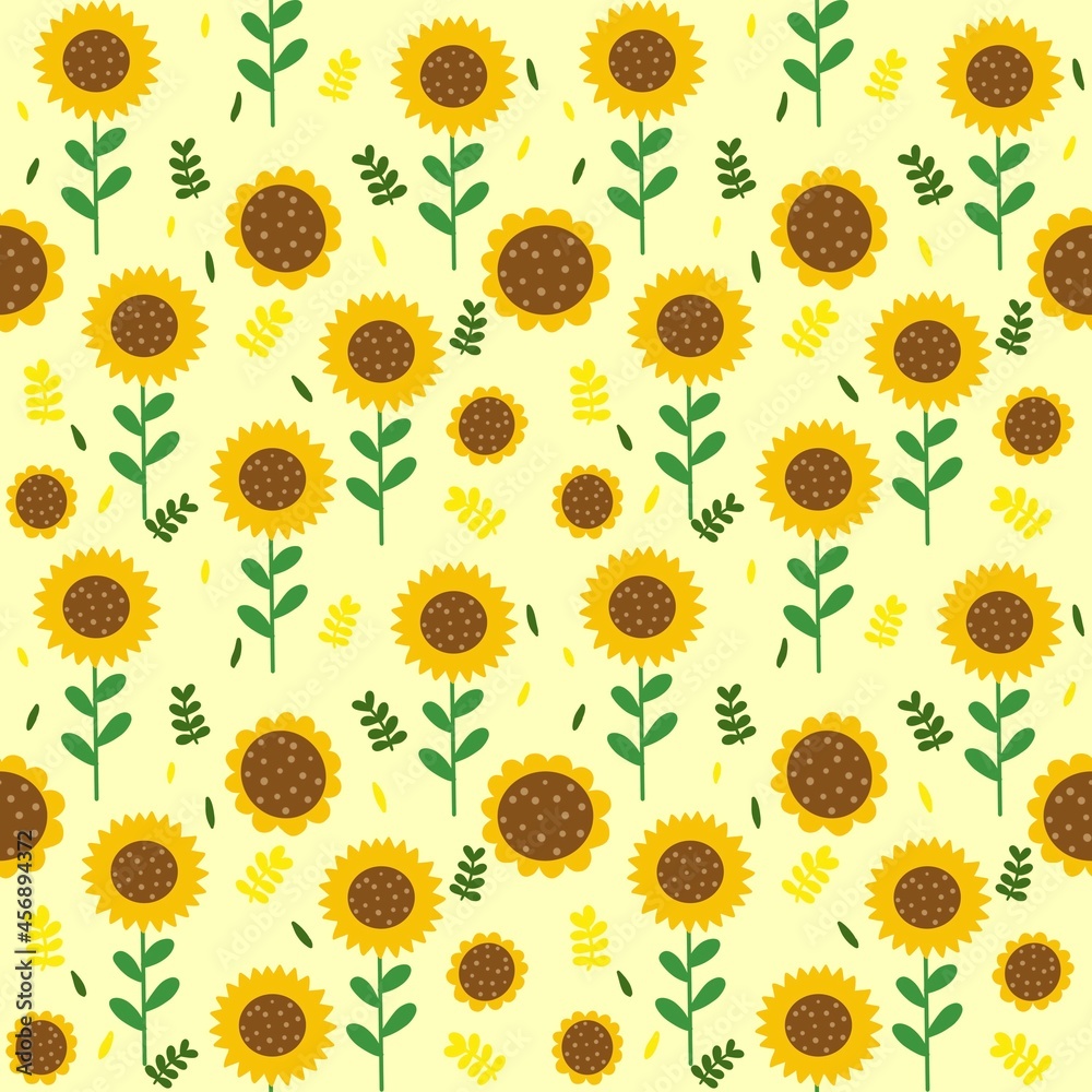 Floral seamless pattern with sunflowers. Floral seamless pattern with sunflowers.