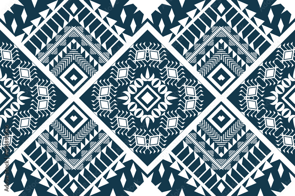 Fototapeta premium Geometric ethnic oriental seamless pattern traditional Design for background,carpet,wallpaper,clothing,wrapping,Batik,fabric,Vector illustration.embroidery style.