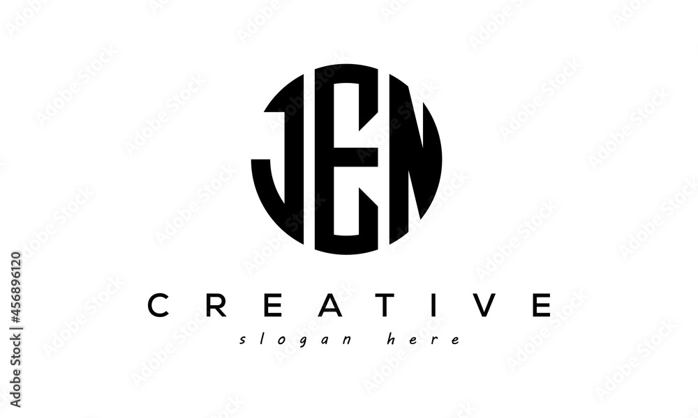 Letter JEN creative circle logo design vector - obrazy, fototapety, plakaty 