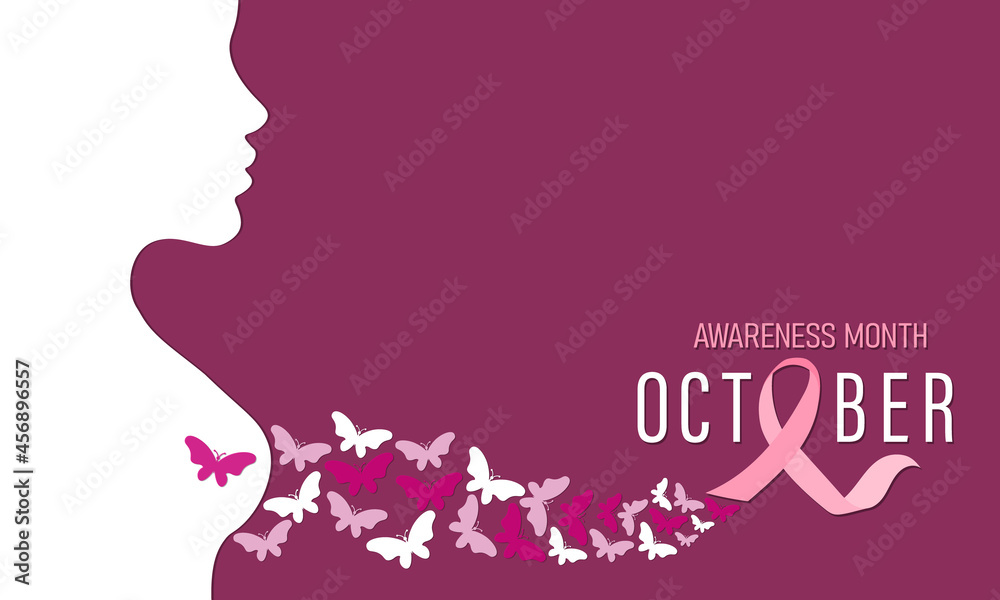Breast Cancer Awareness Month. woman silhouette	
