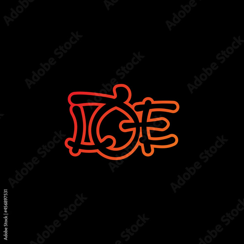 Unique Letter or word LOE in latin conneceted font image graphic icon logo design abstract concept vector stock. Can be used as a symbol related to initial or rapper