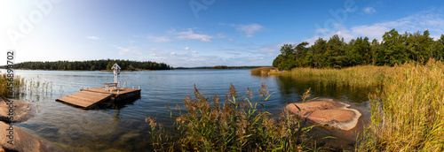 panoramic view coastline hummeldal in southern finland, raseborg photo