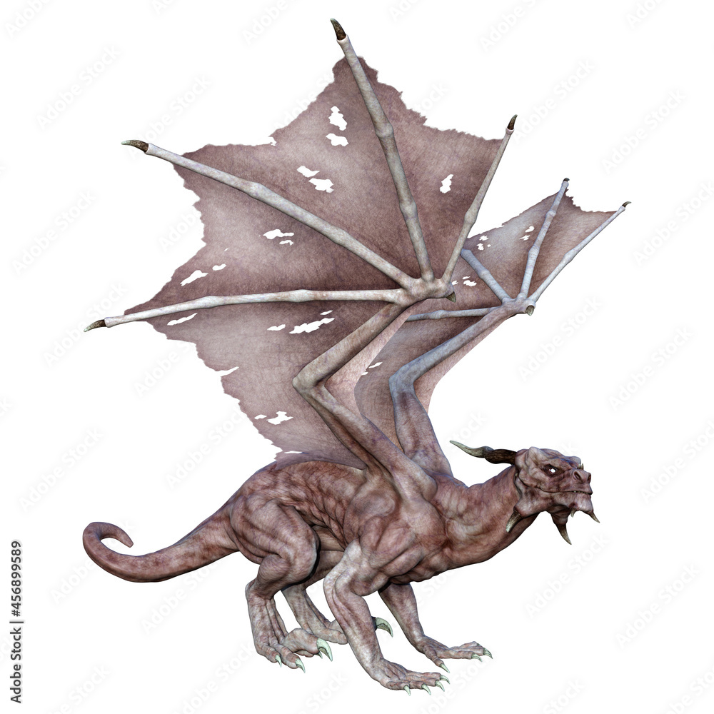 3D Rendering Fairy Tale Dragon on White 3D Rendering Fairy Tale Dragon on White