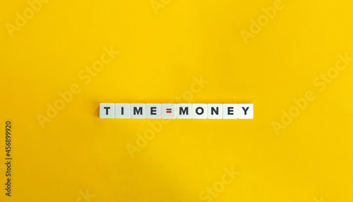 Time Equals Money Banner and Conceptual Image. Minimal aesthetics.