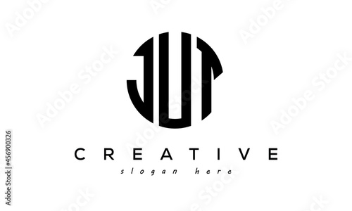 Letter JUT creative circle logo design vector	