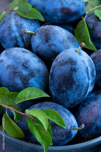 Close up of blue plums