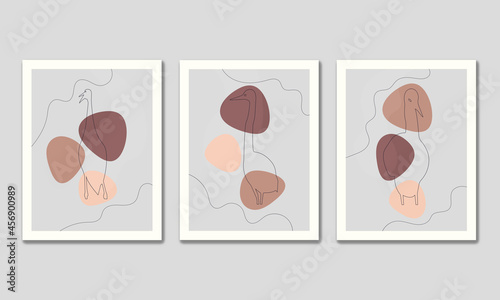 Minimal line art birding and poster design