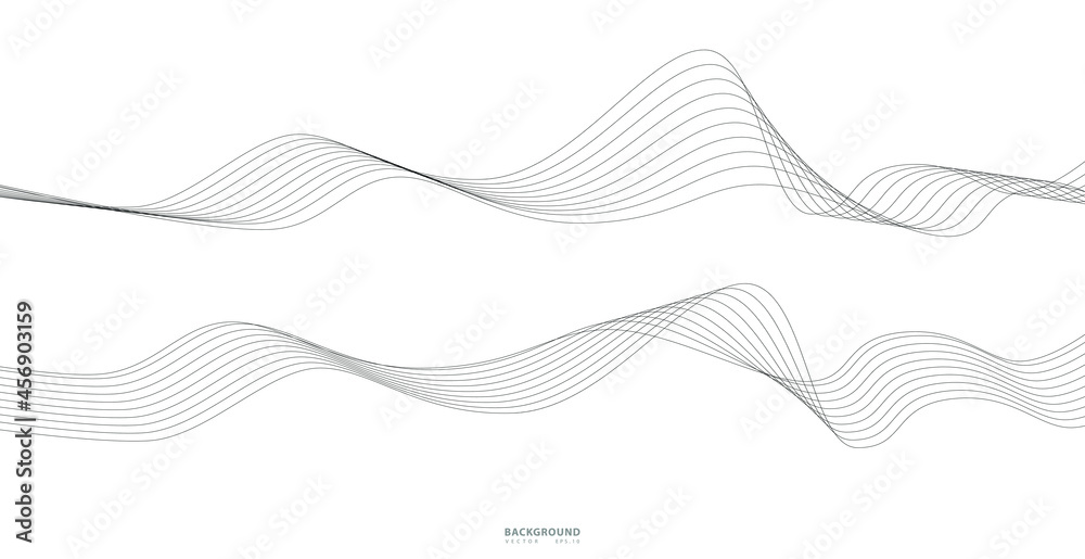 Fototapeta premium Abstract wavy stripes on a white background isolated. Wave line art, Curved smooth design. Vector illustration EPS 10.