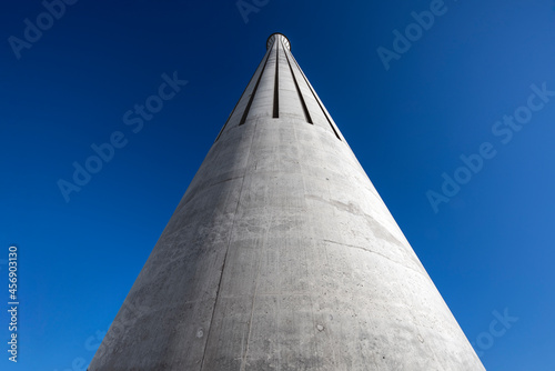 radar tower with blue sky on a beautiful sunny day