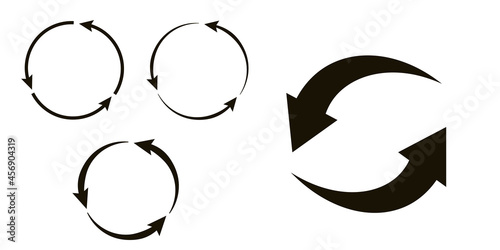 Page turn or back arrow flat vector set