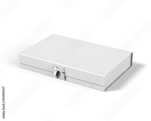 White blank hard cardboard gift box mock up template, 3d illustration