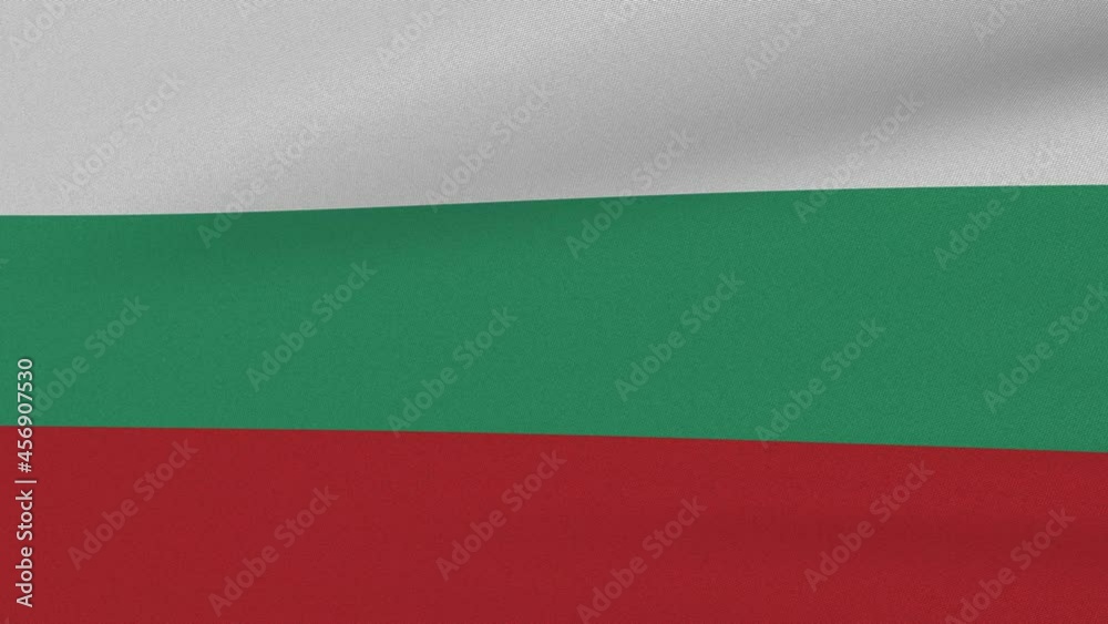 Loop Waving Flag Bulgaria Land 3D Closeup Loop Waving Flag Bulgaria Land 3D Closeup
