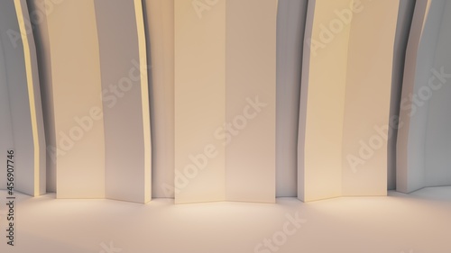 Interior background geometric pattern of design wall 3d render