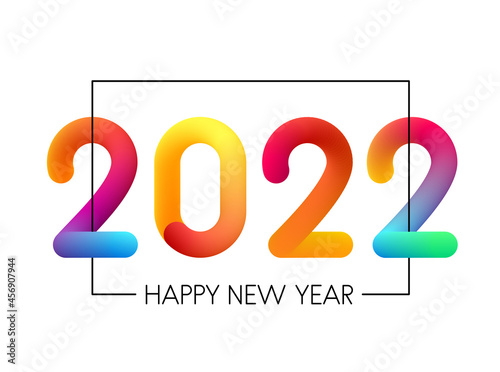 2022 gradient multicolored sign in frame.