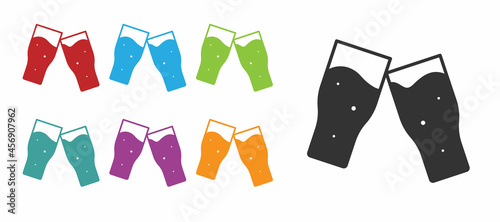 Black Glass of beer icon isolated on white background. Set icons colorful. Vector