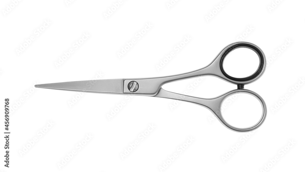 Professional hairdresser scissors isolated on white. Haircut tool Professional hairdresser scissors isolated on white. Haircut tool