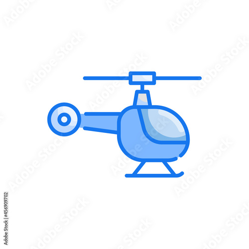 Helicopter vector blue colours icon style illustration. Eps 10 file