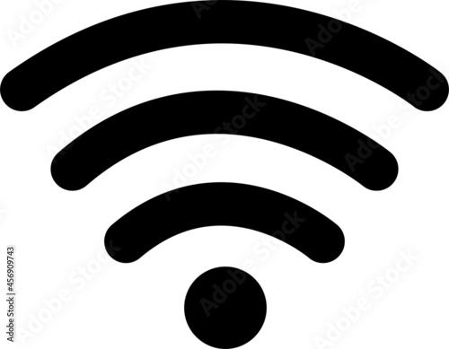 free wifiのイラスト　アイコン　モノクロ　シンプル