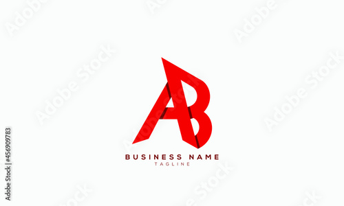 AB initials monogram letter text alphabet logo design.