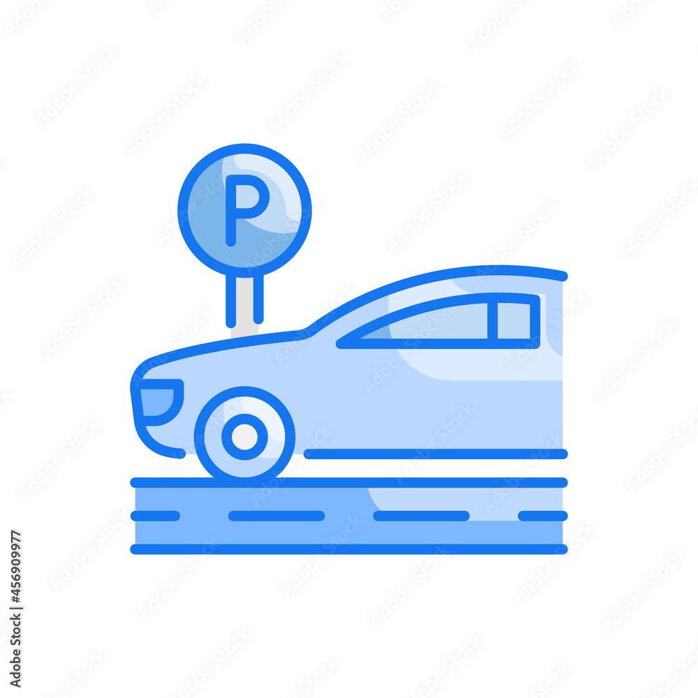 Parking vector blue colours icon style illustration. Eps 10 file Parking vector blue colours icon style illustration. Eps 10 file