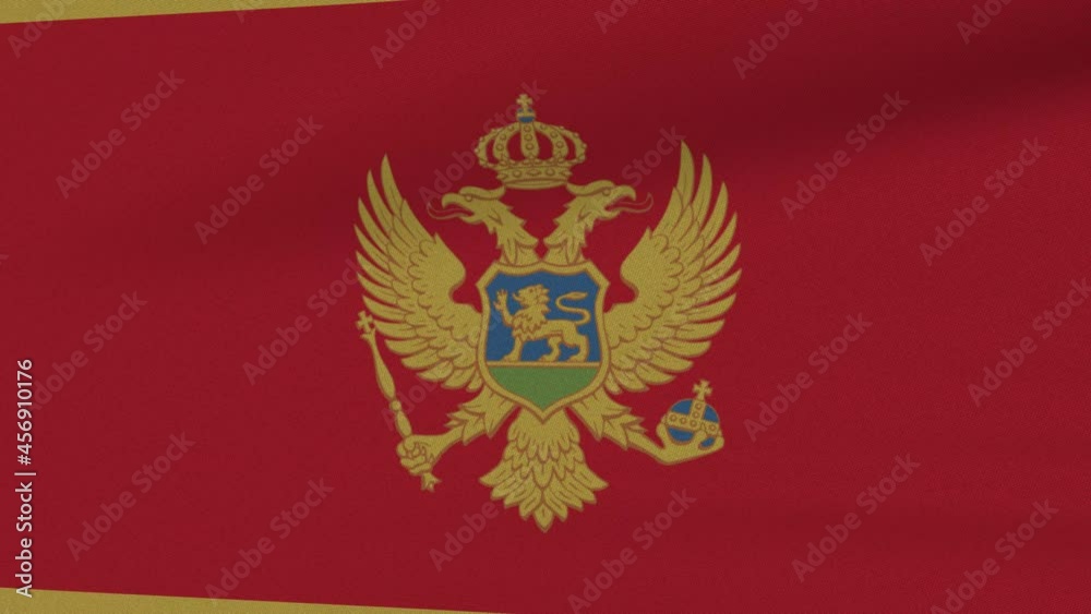 Loop Waving Flag Montenegro Land 3D Closeup Loop Waving Flag Montenegro Land 3D Closeup