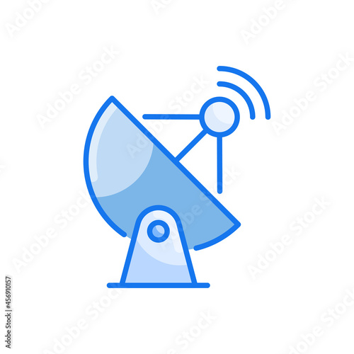 Gps Signal vector blue colours icon style illustration. Eps 10 file