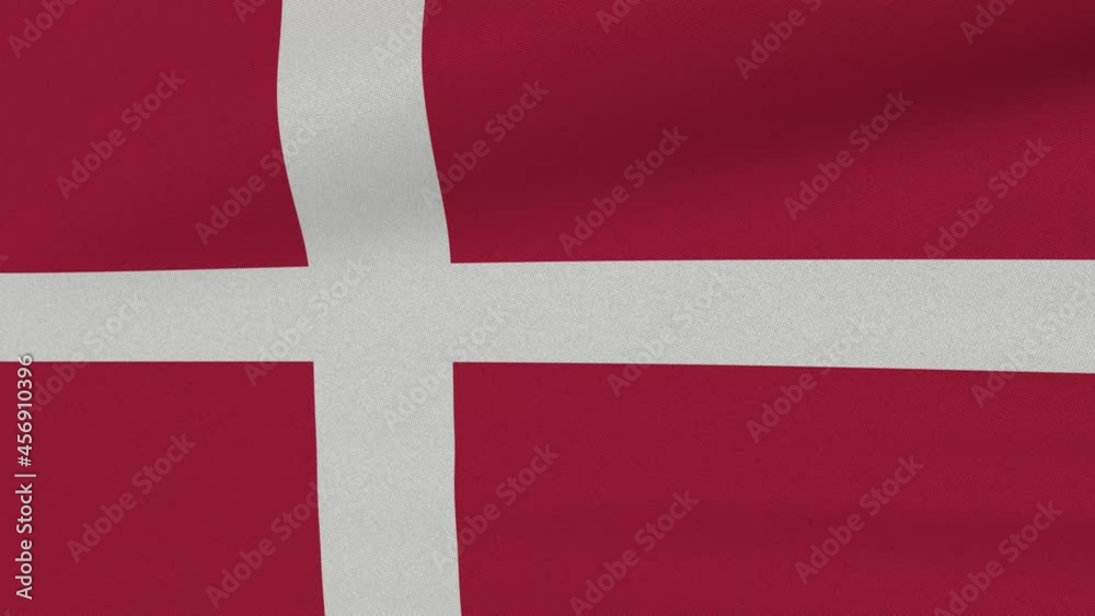 Loop Waving Flag Denmark Land 3D Closeup Loop Waving Flag Denmark Land 3D Closeup