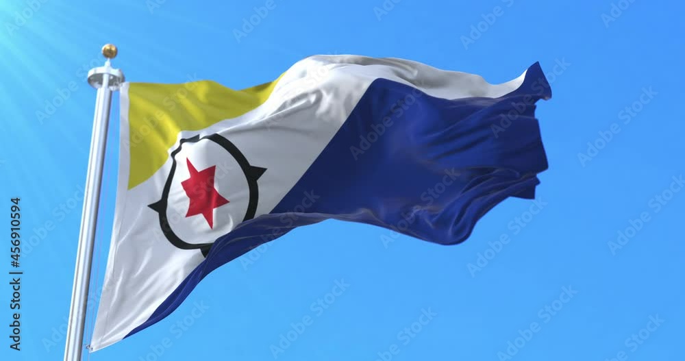 Bonaire Flag, Leeward Antilles, Netherlands Loop