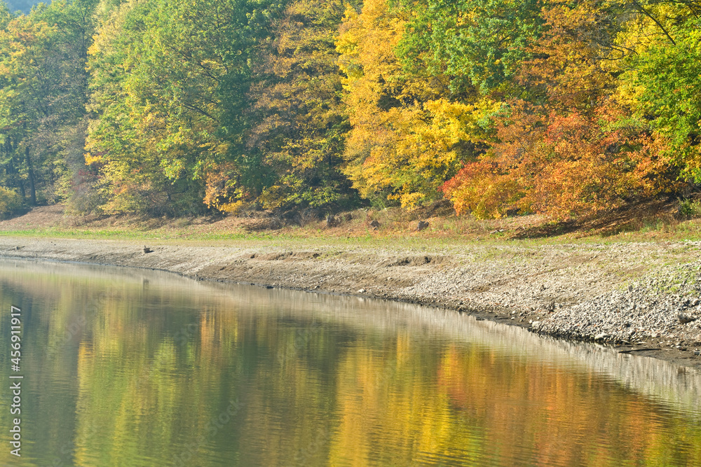 Autumn lake and forest, landscape. Lazberc, Hungary. Autumn lake and forest, landscape. Lazberc, Hungary.