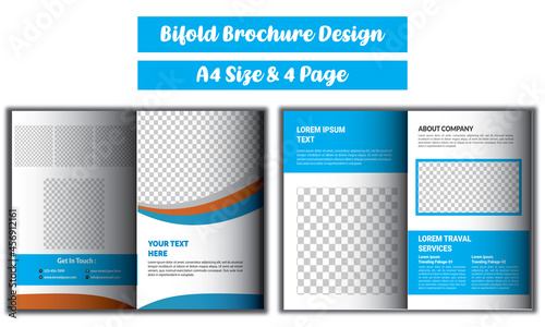 Travail bi fold brochure design template